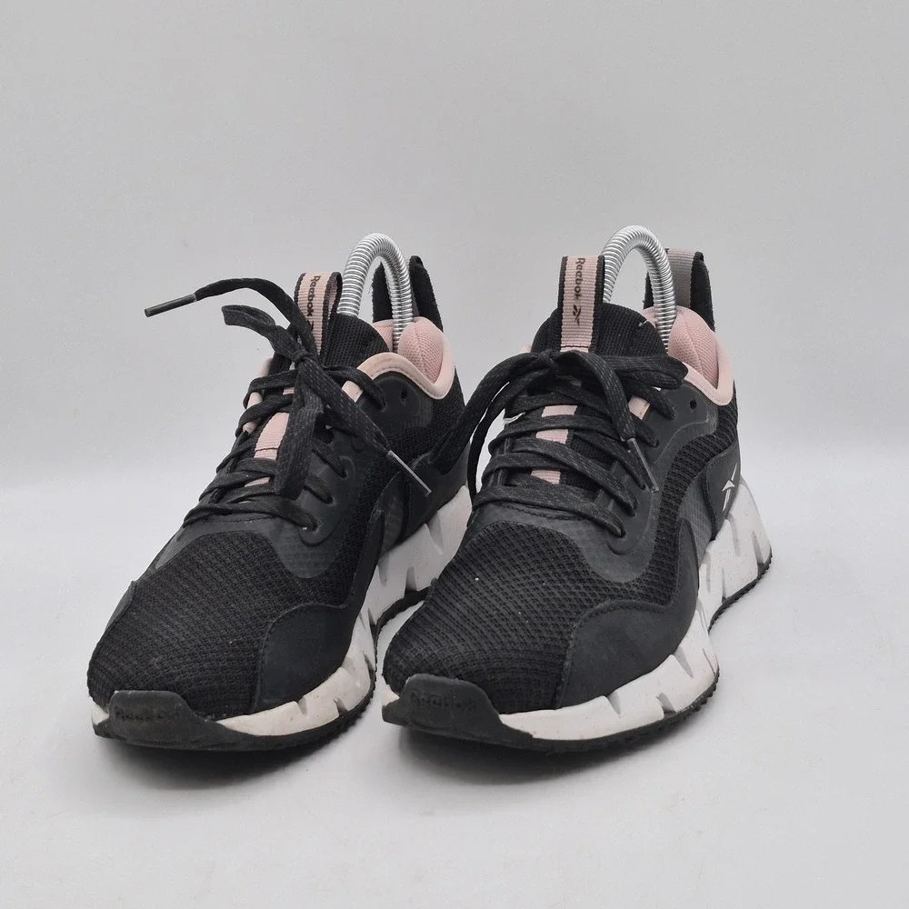 Reebok Shoes‎ Womens Size 6 Black Pink Mesh Zig Sole Running Athletic Sneakers